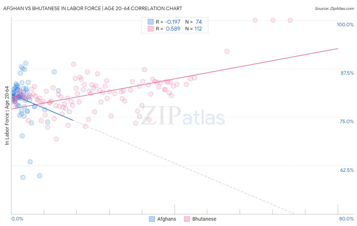 Afghan vs Bhutanese In Labor Force | Age 20-64