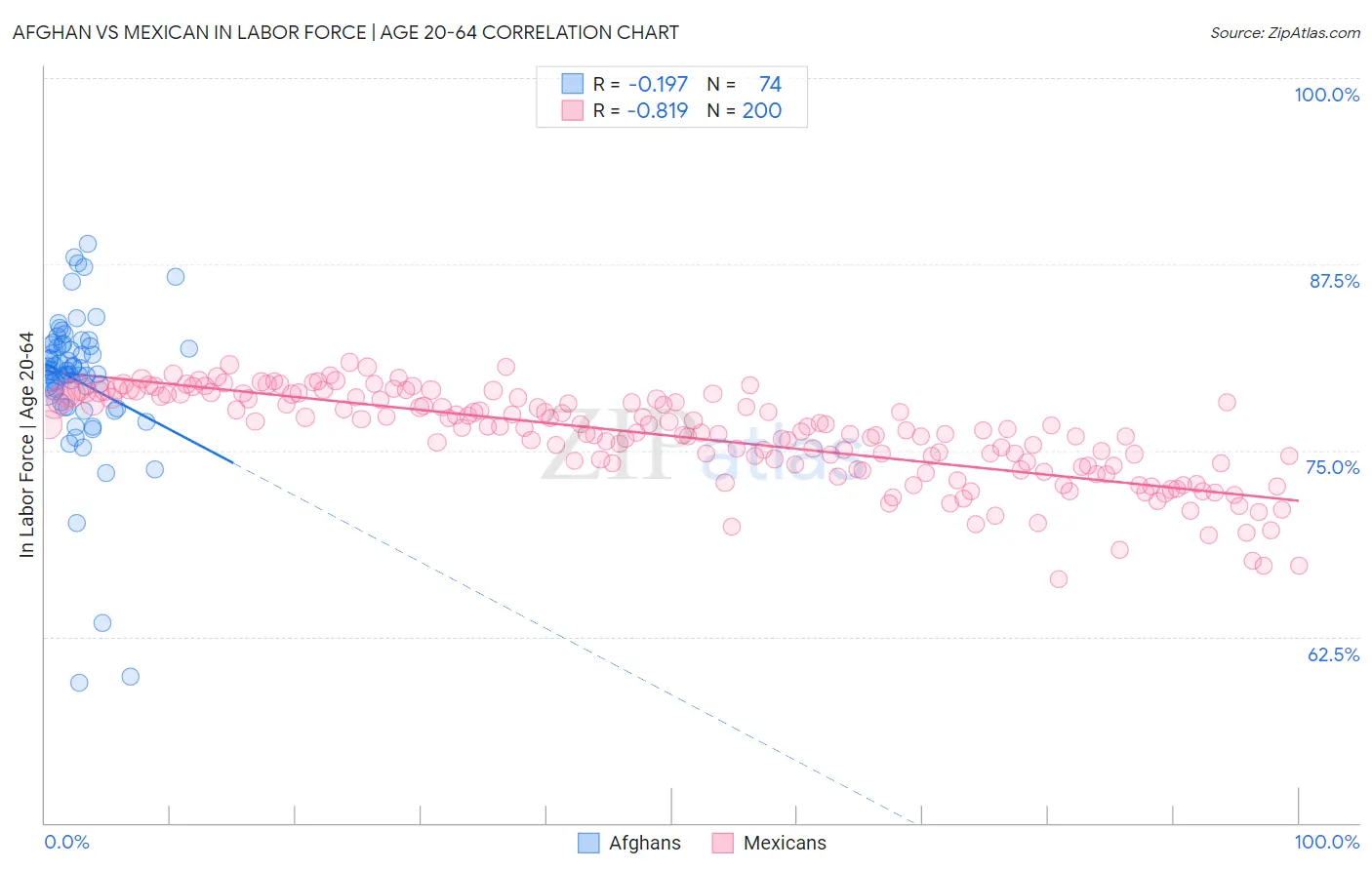 Afghan vs Mexican In Labor Force | Age 20-64