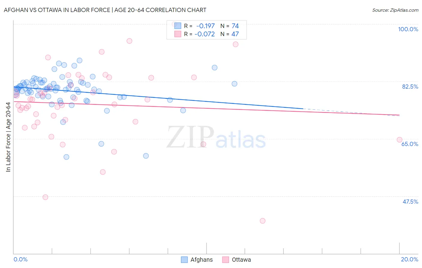 Afghan vs Ottawa In Labor Force | Age 20-64