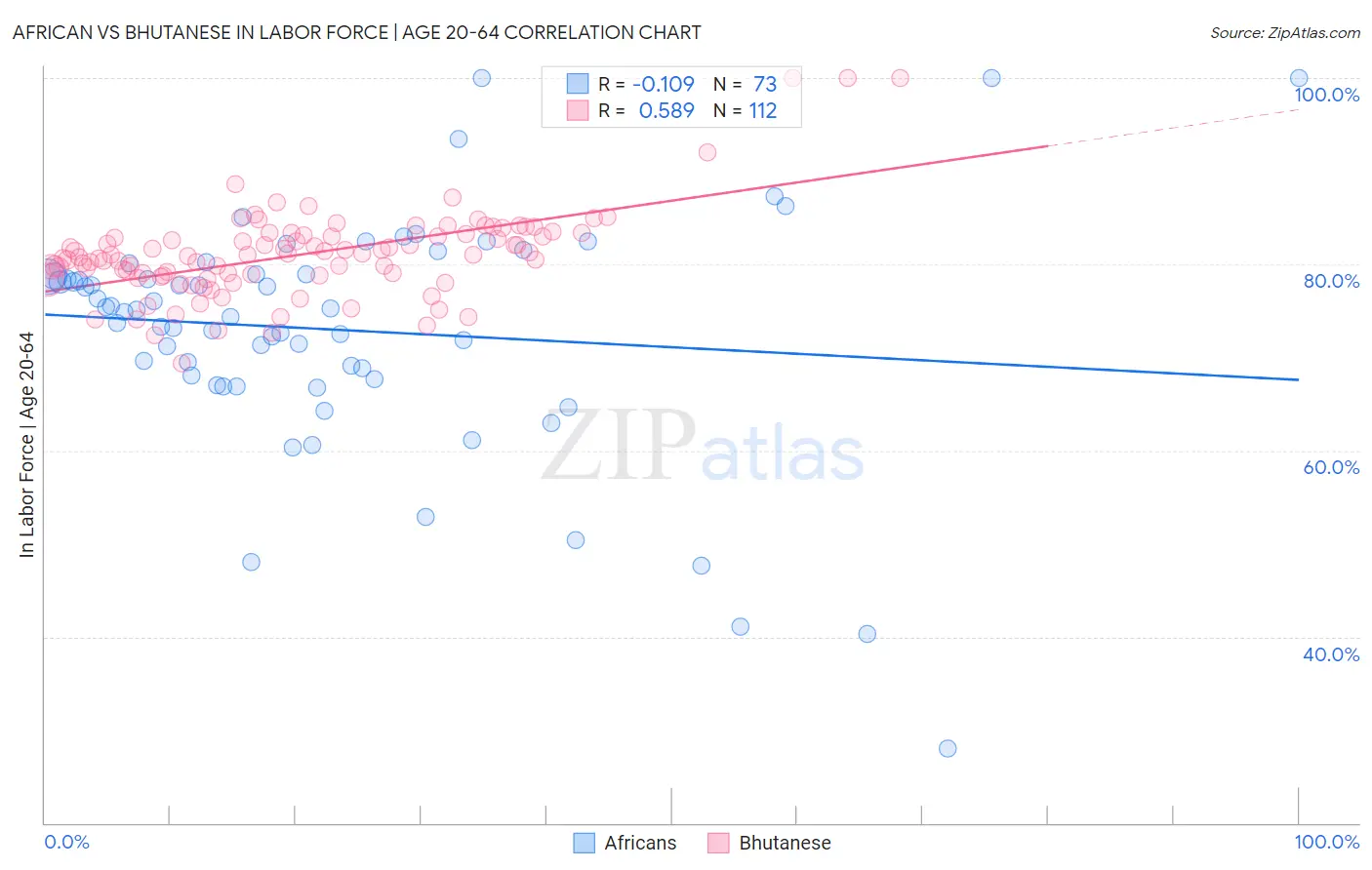 African vs Bhutanese In Labor Force | Age 20-64
