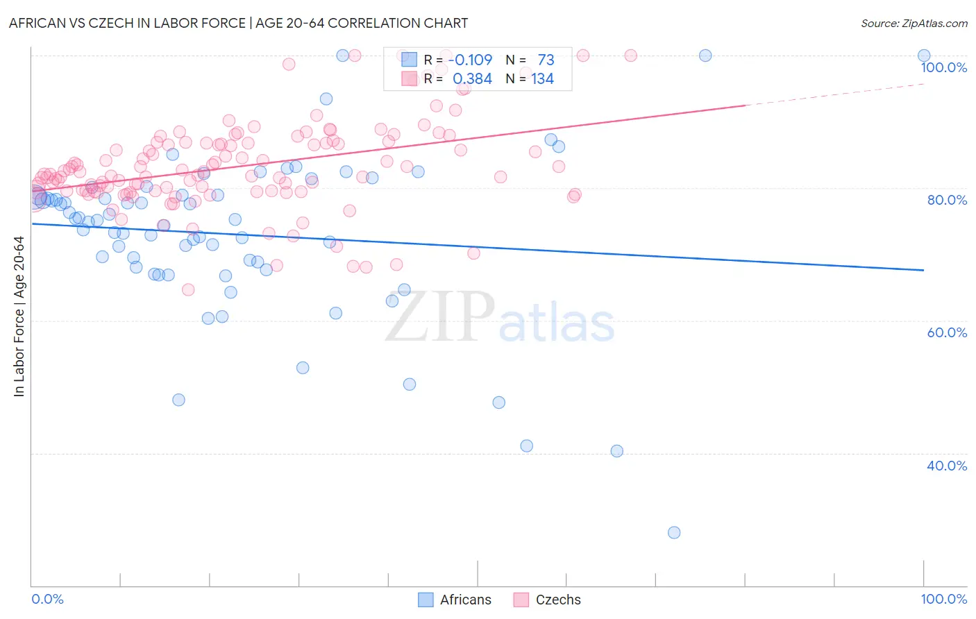 African vs Czech In Labor Force | Age 20-64