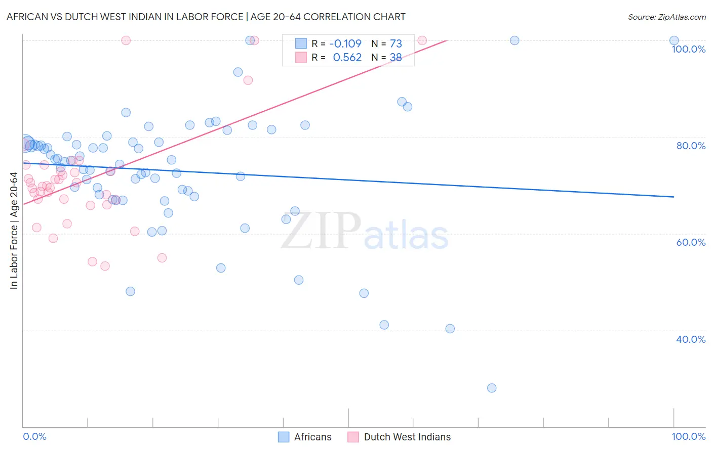African vs Dutch West Indian In Labor Force | Age 20-64