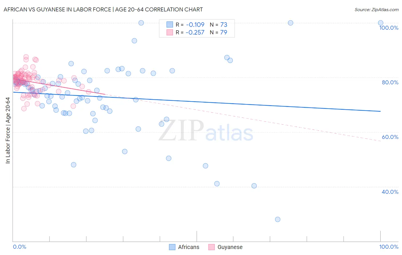 African vs Guyanese In Labor Force | Age 20-64