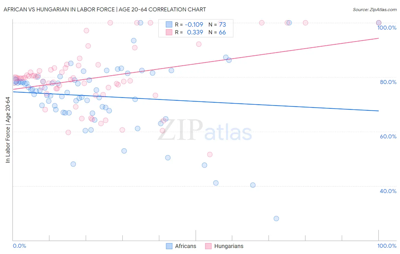 African vs Hungarian In Labor Force | Age 20-64