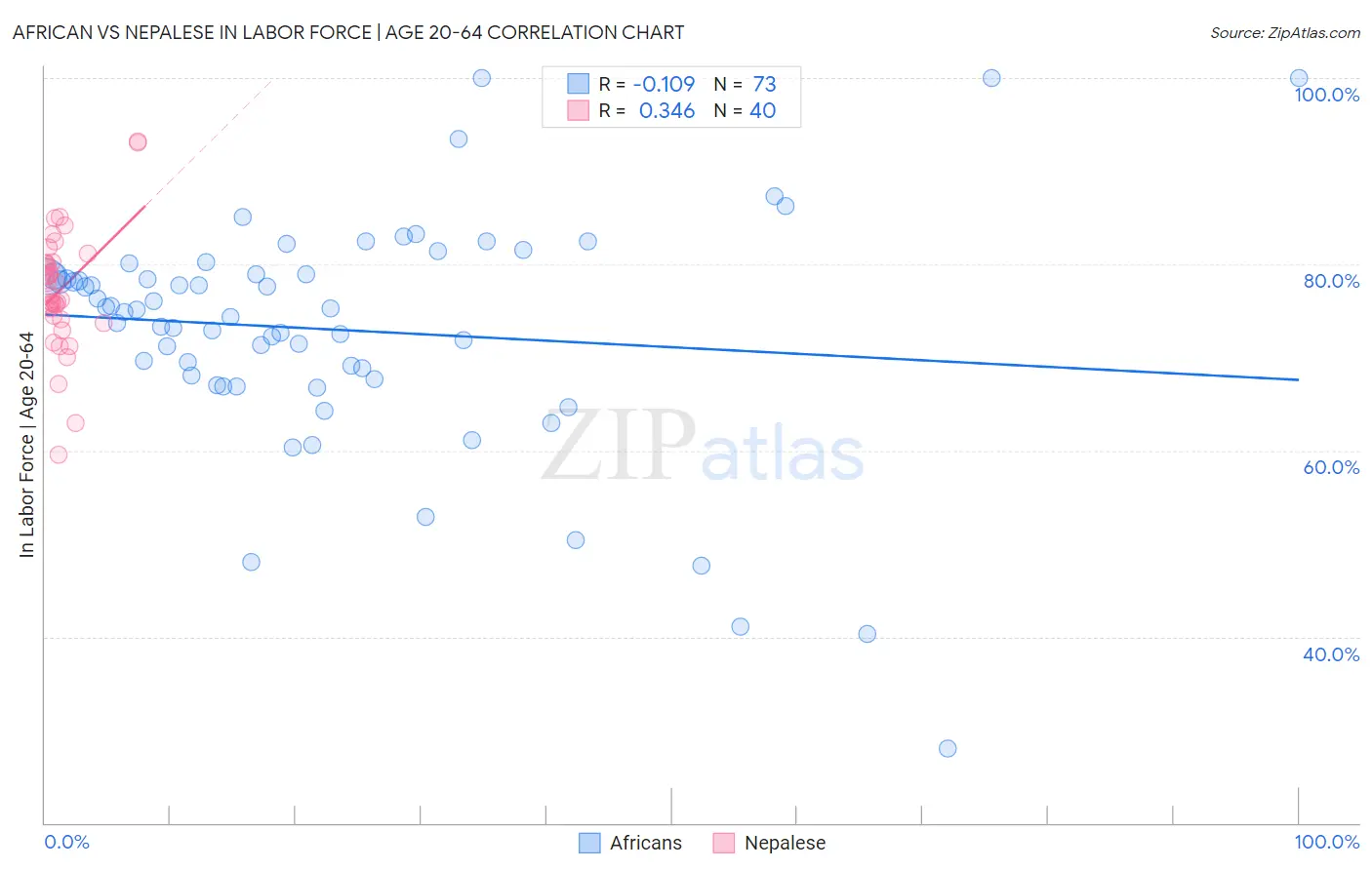 African vs Nepalese In Labor Force | Age 20-64