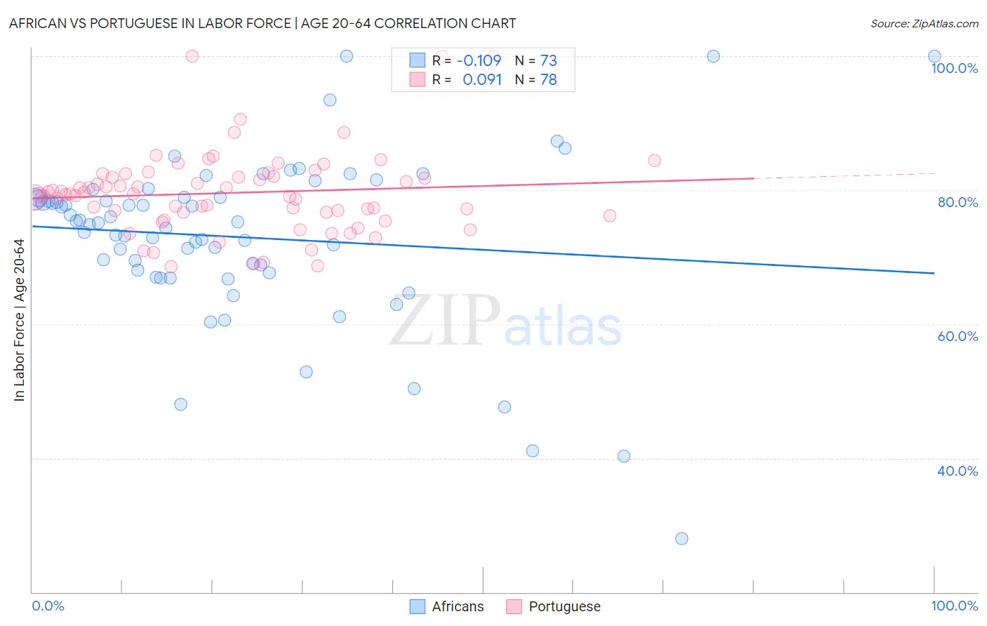 African vs Portuguese In Labor Force | Age 20-64