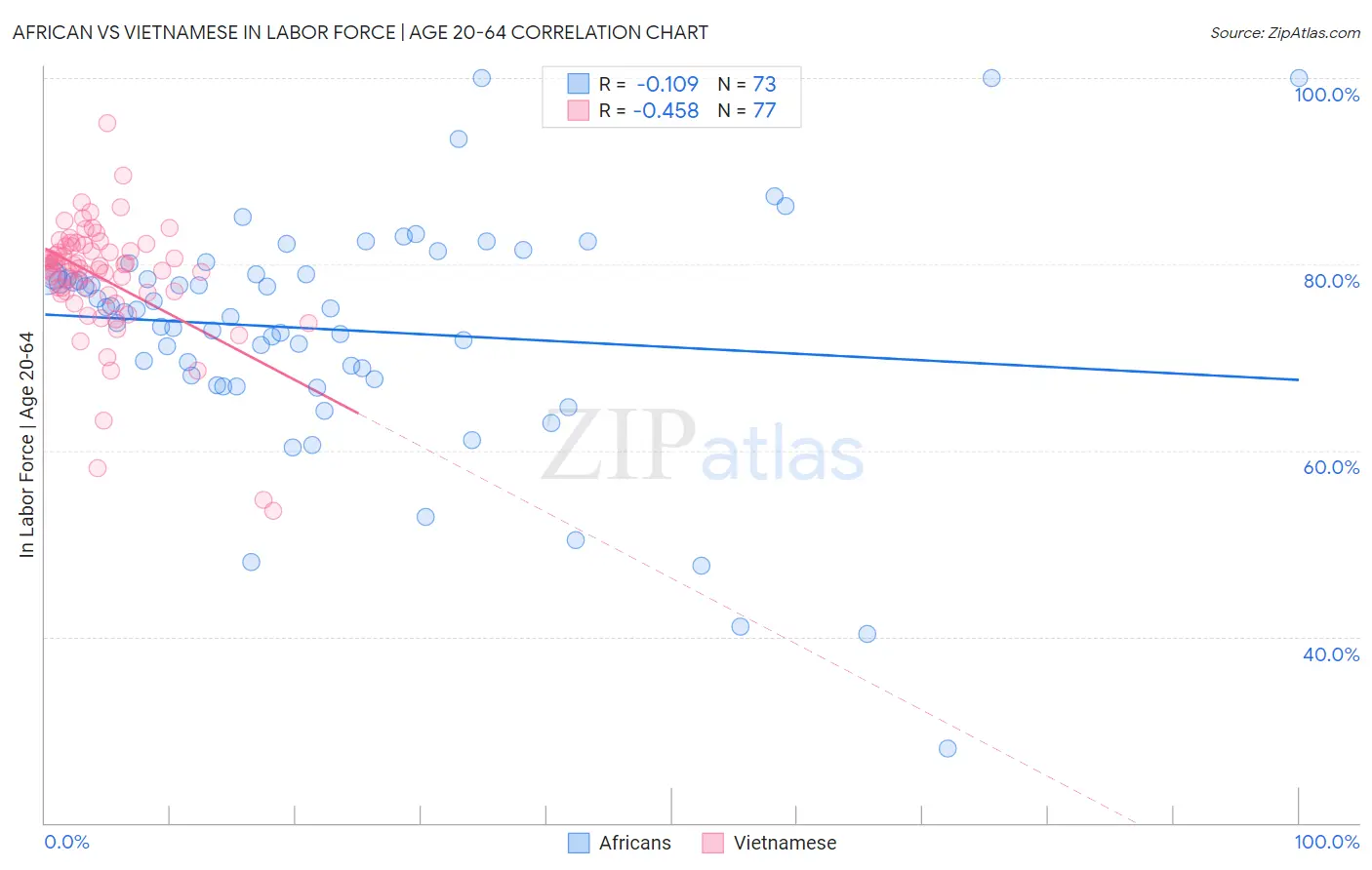 African vs Vietnamese In Labor Force | Age 20-64