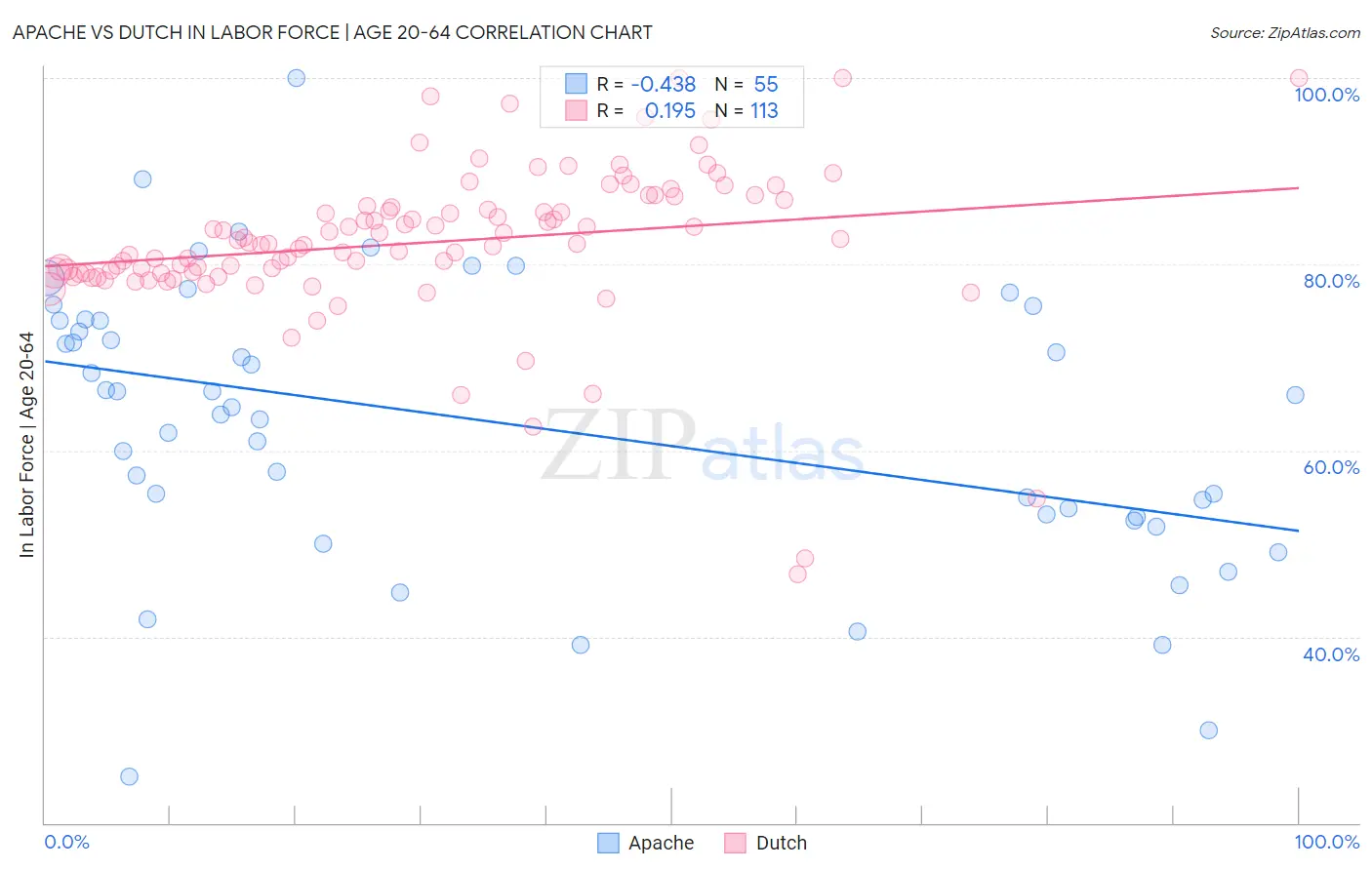 Apache vs Dutch In Labor Force | Age 20-64