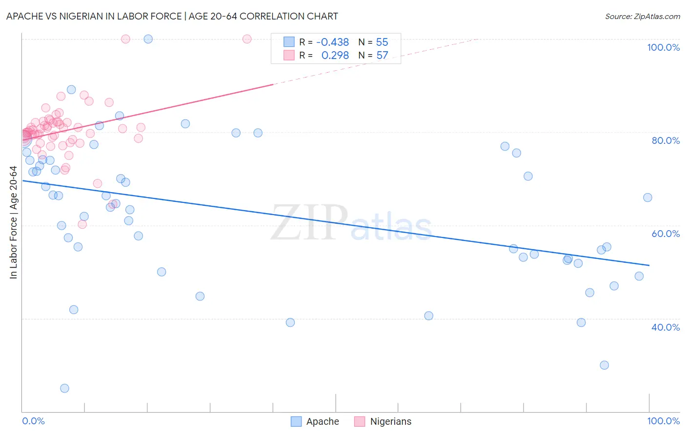 Apache vs Nigerian In Labor Force | Age 20-64