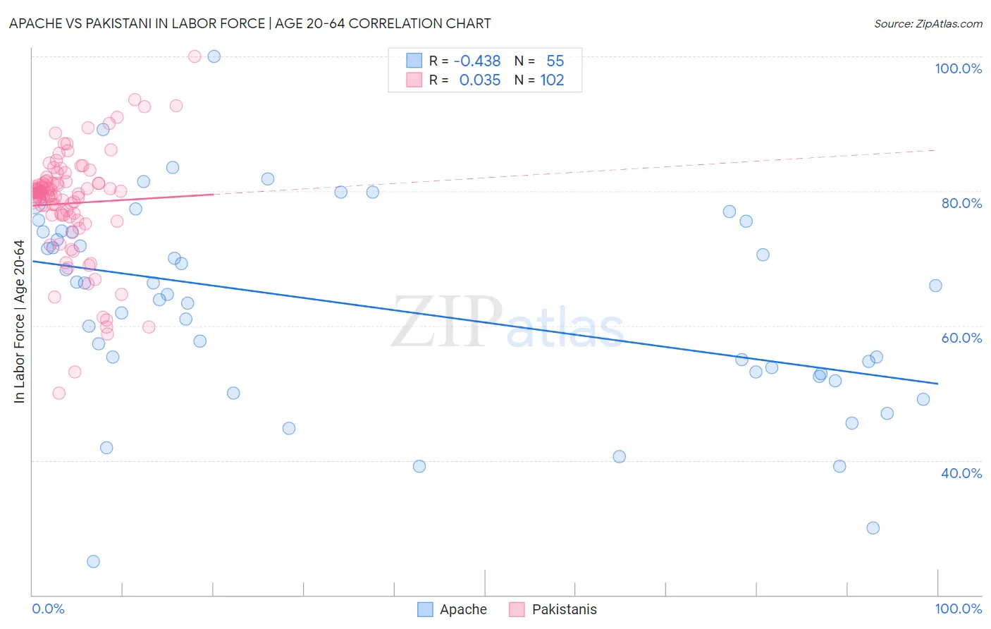 Apache vs Pakistani In Labor Force | Age 20-64