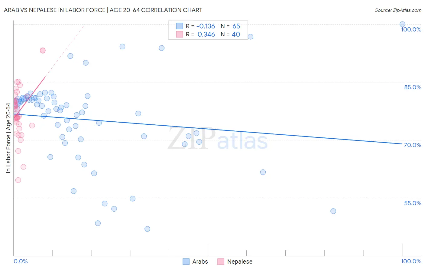 Arab vs Nepalese In Labor Force | Age 20-64