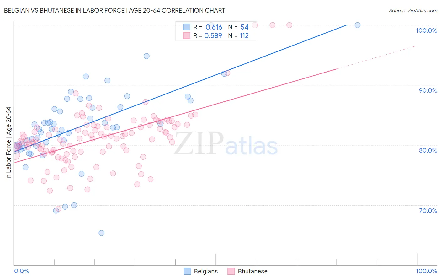 Belgian vs Bhutanese In Labor Force | Age 20-64