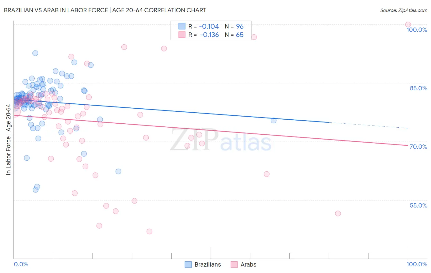 Brazilian vs Arab In Labor Force | Age 20-64