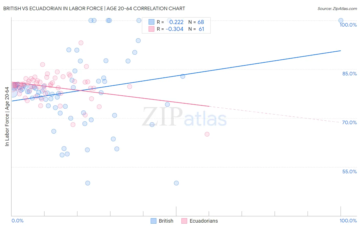 British vs Ecuadorian In Labor Force | Age 20-64