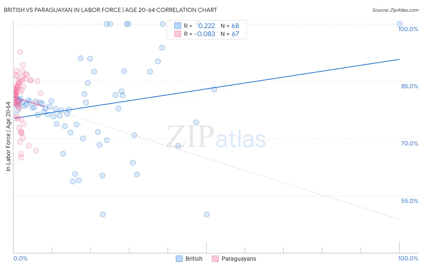 British vs Paraguayan In Labor Force | Age 20-64