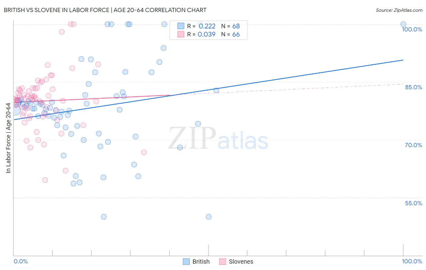 British vs Slovene In Labor Force | Age 20-64