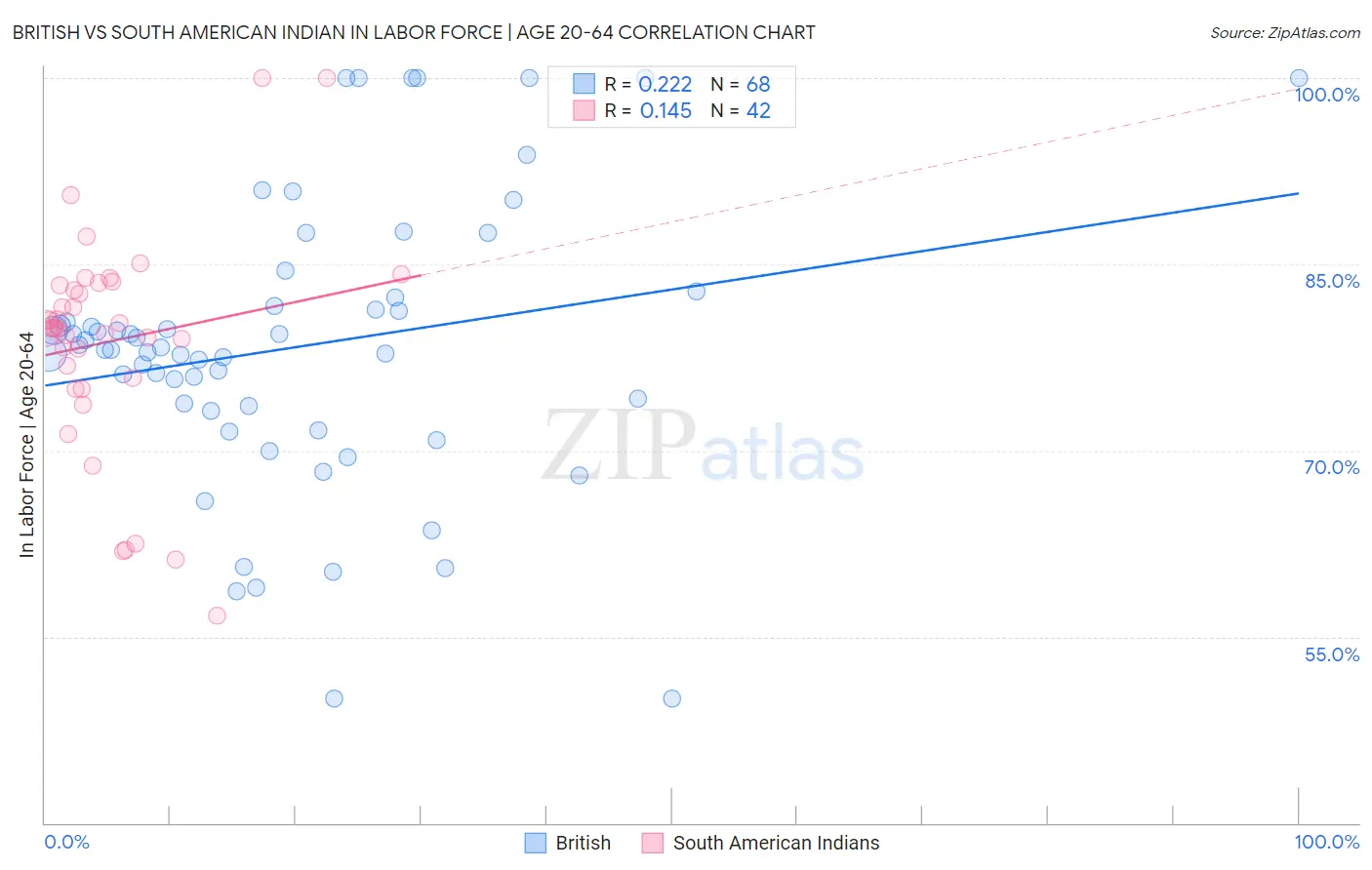British vs South American Indian In Labor Force | Age 20-64
