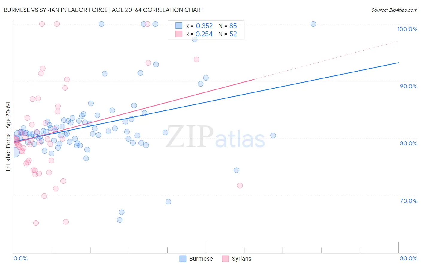 Burmese vs Syrian In Labor Force | Age 20-64