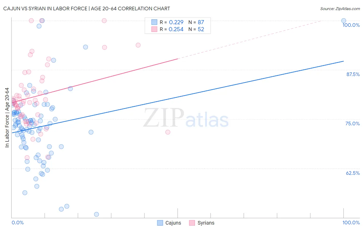 Cajun vs Syrian In Labor Force | Age 20-64