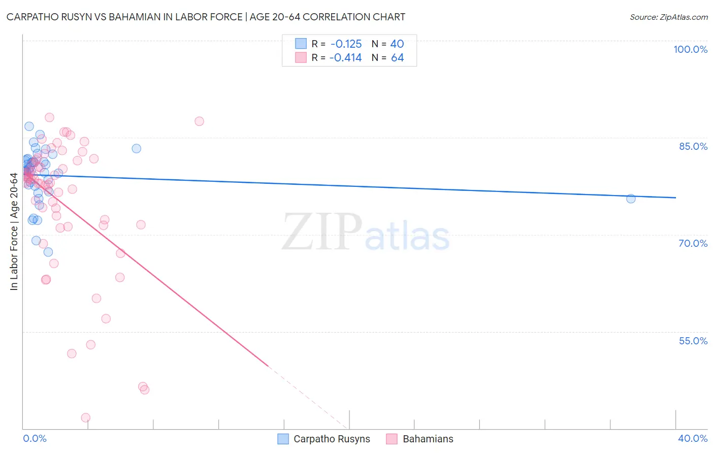 Carpatho Rusyn vs Bahamian In Labor Force | Age 20-64