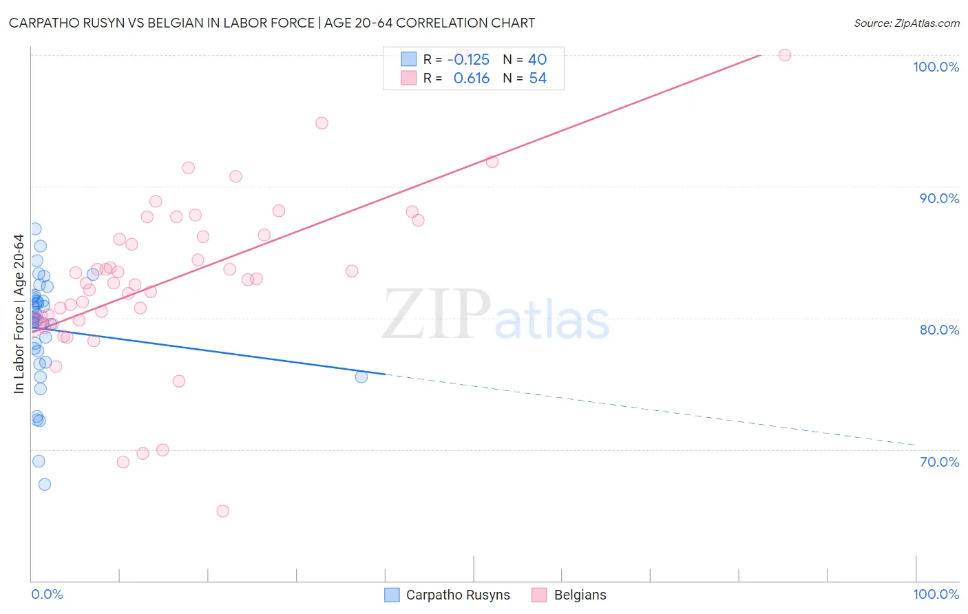 Carpatho Rusyn vs Belgian In Labor Force | Age 20-64