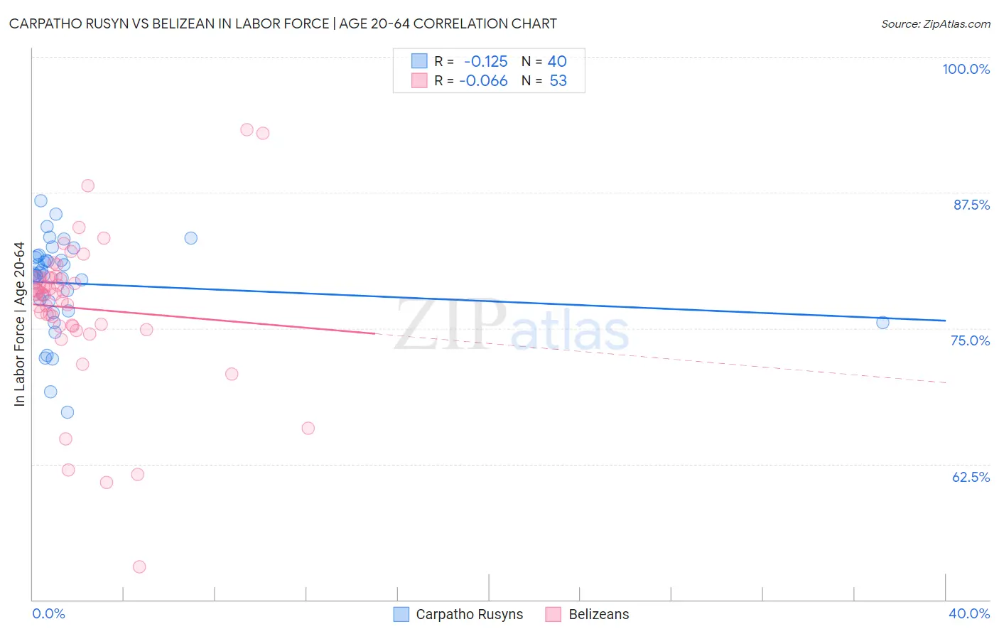 Carpatho Rusyn vs Belizean In Labor Force | Age 20-64