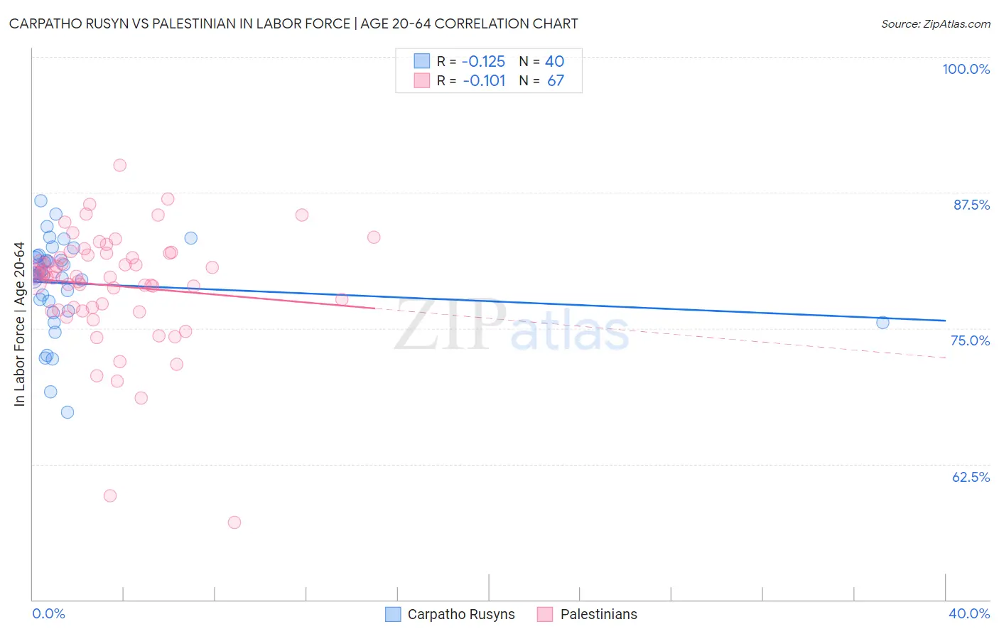 Carpatho Rusyn vs Palestinian In Labor Force | Age 20-64
