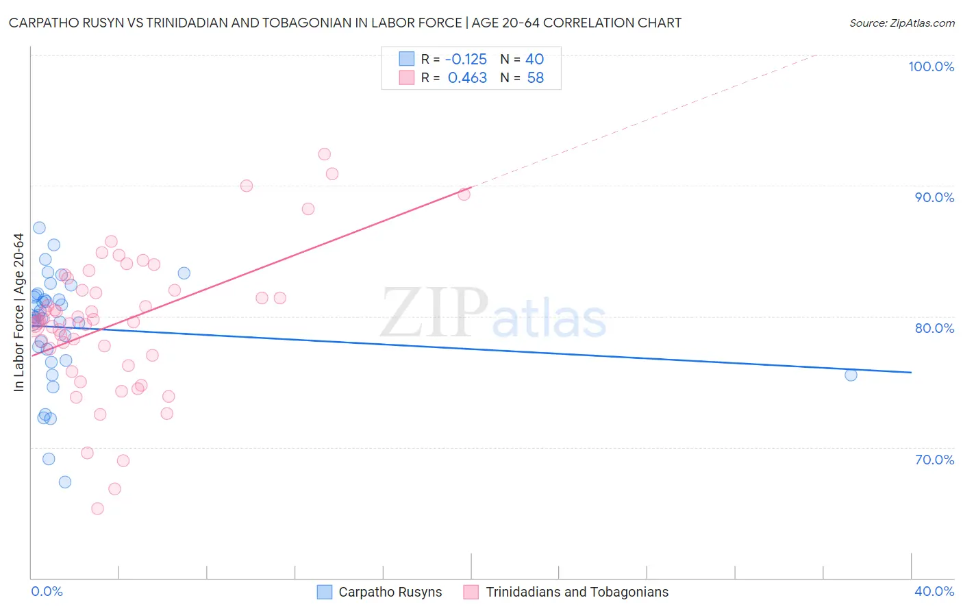 Carpatho Rusyn vs Trinidadian and Tobagonian In Labor Force | Age 20-64