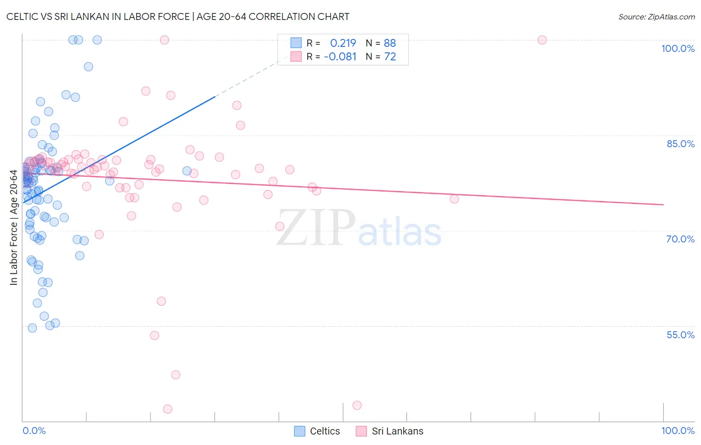 Celtic vs Sri Lankan In Labor Force | Age 20-64