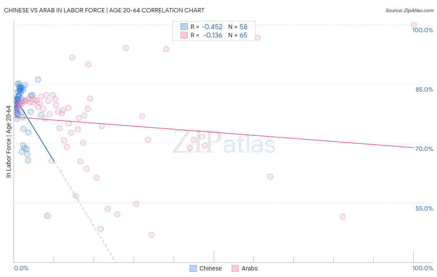 Chinese vs Arab In Labor Force | Age 20-64