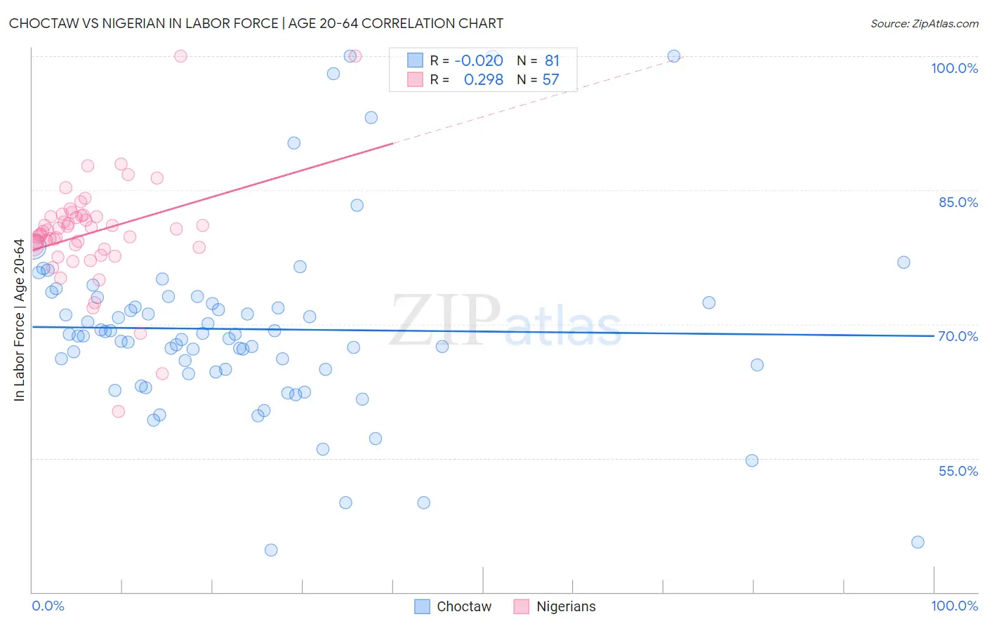 Choctaw vs Nigerian In Labor Force | Age 20-64