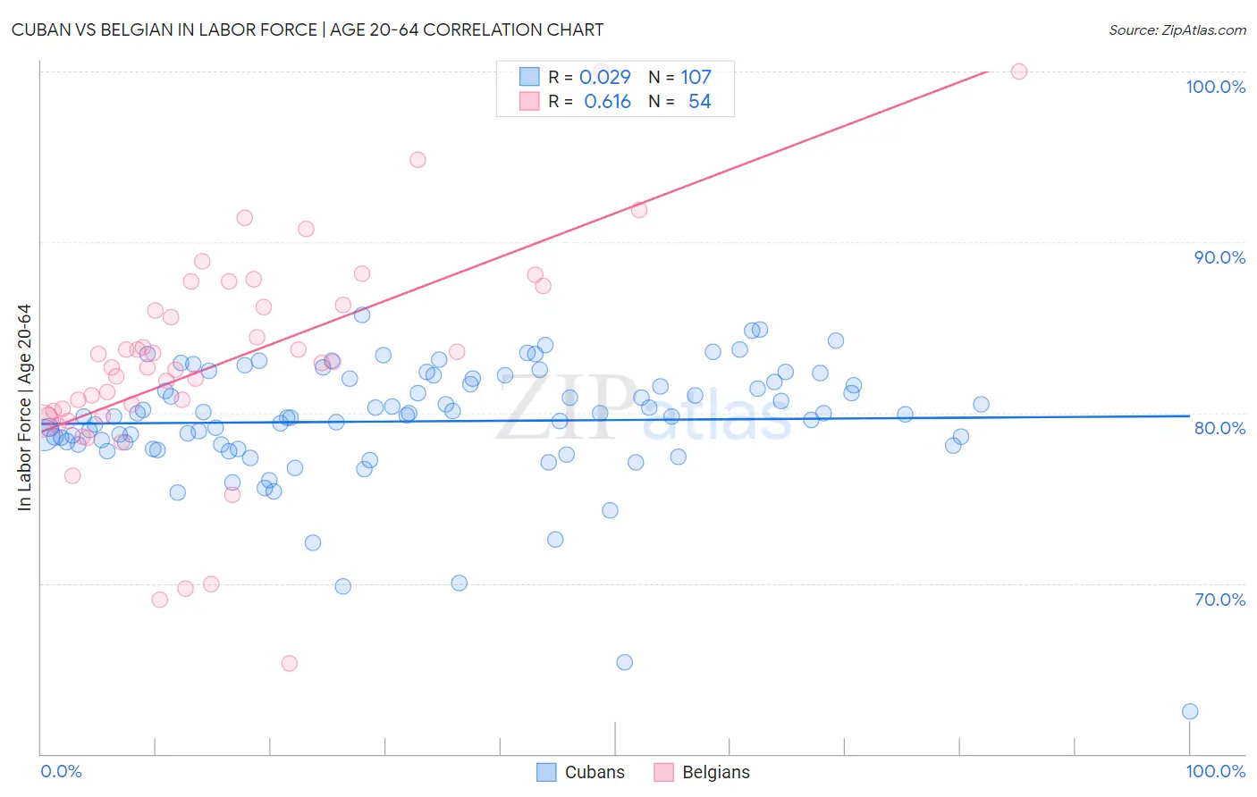 Cuban vs Belgian In Labor Force | Age 20-64