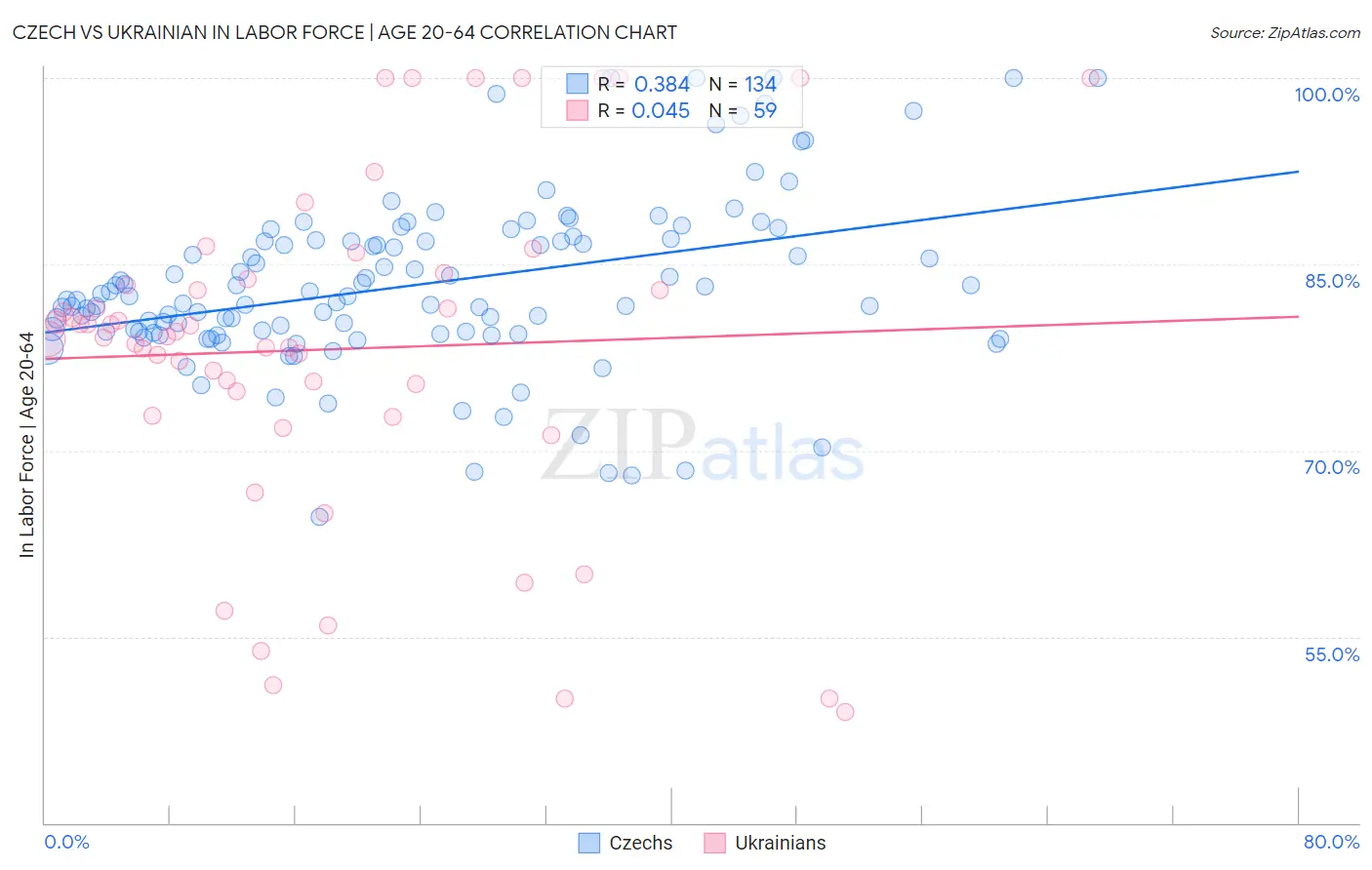 Czech vs Ukrainian In Labor Force | Age 20-64