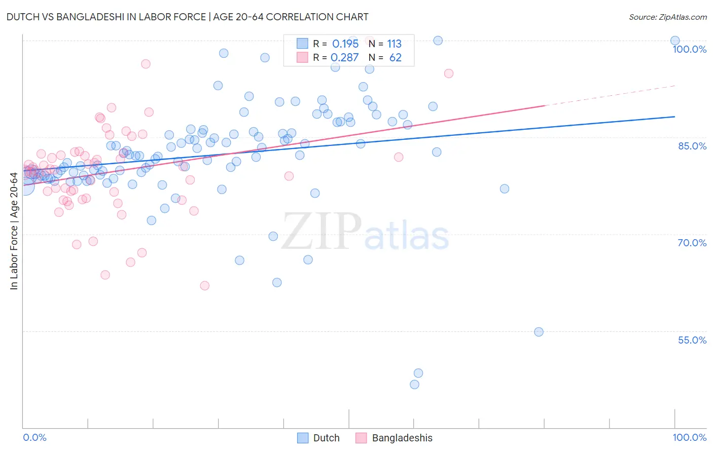 Dutch vs Bangladeshi In Labor Force | Age 20-64