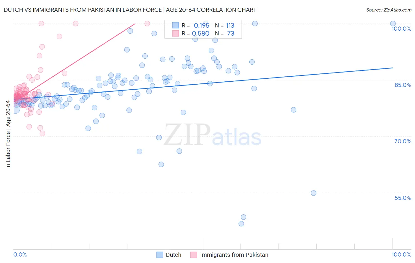 Dutch vs Immigrants from Pakistan In Labor Force | Age 20-64