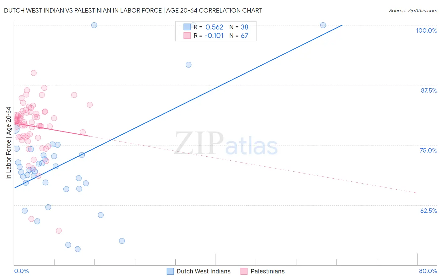 Dutch West Indian vs Palestinian In Labor Force | Age 20-64