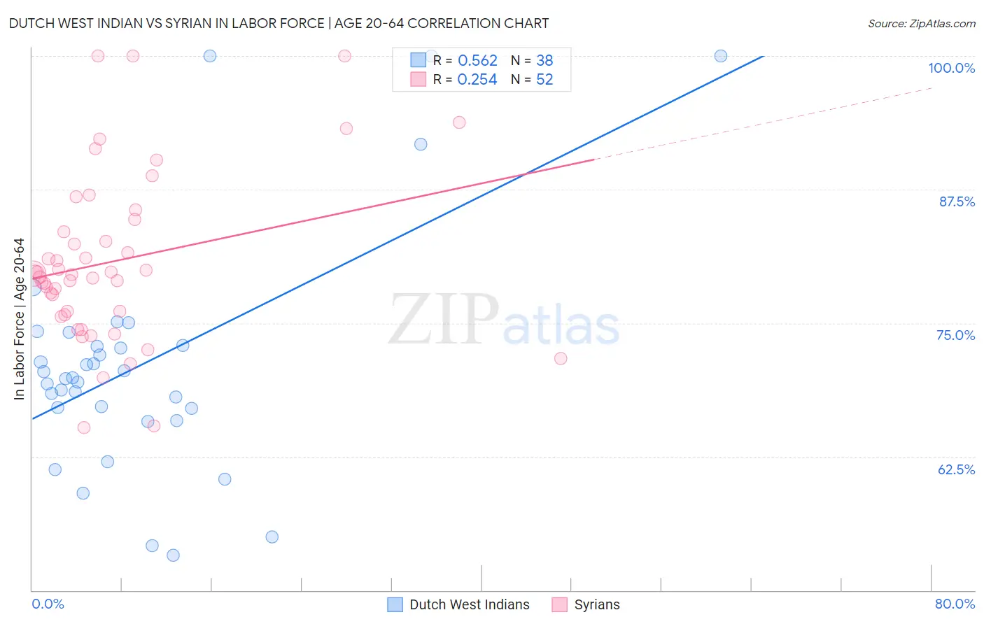 Dutch West Indian vs Syrian In Labor Force | Age 20-64