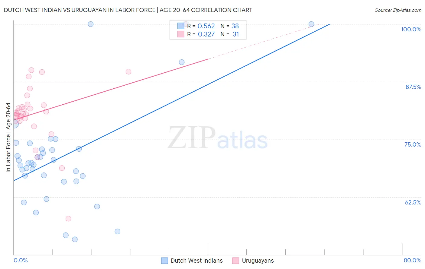 Dutch West Indian vs Uruguayan In Labor Force | Age 20-64