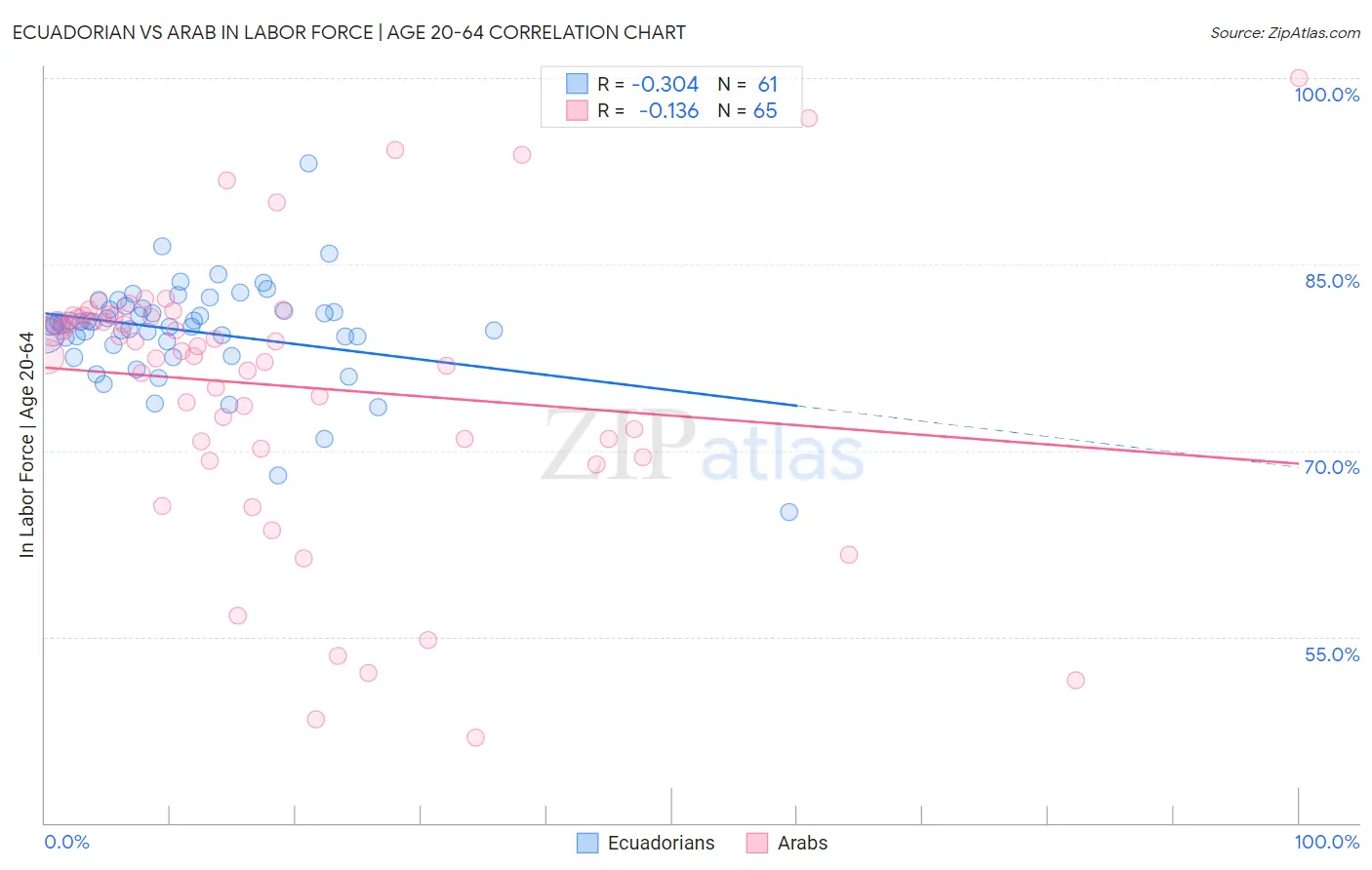 Ecuadorian vs Arab In Labor Force | Age 20-64