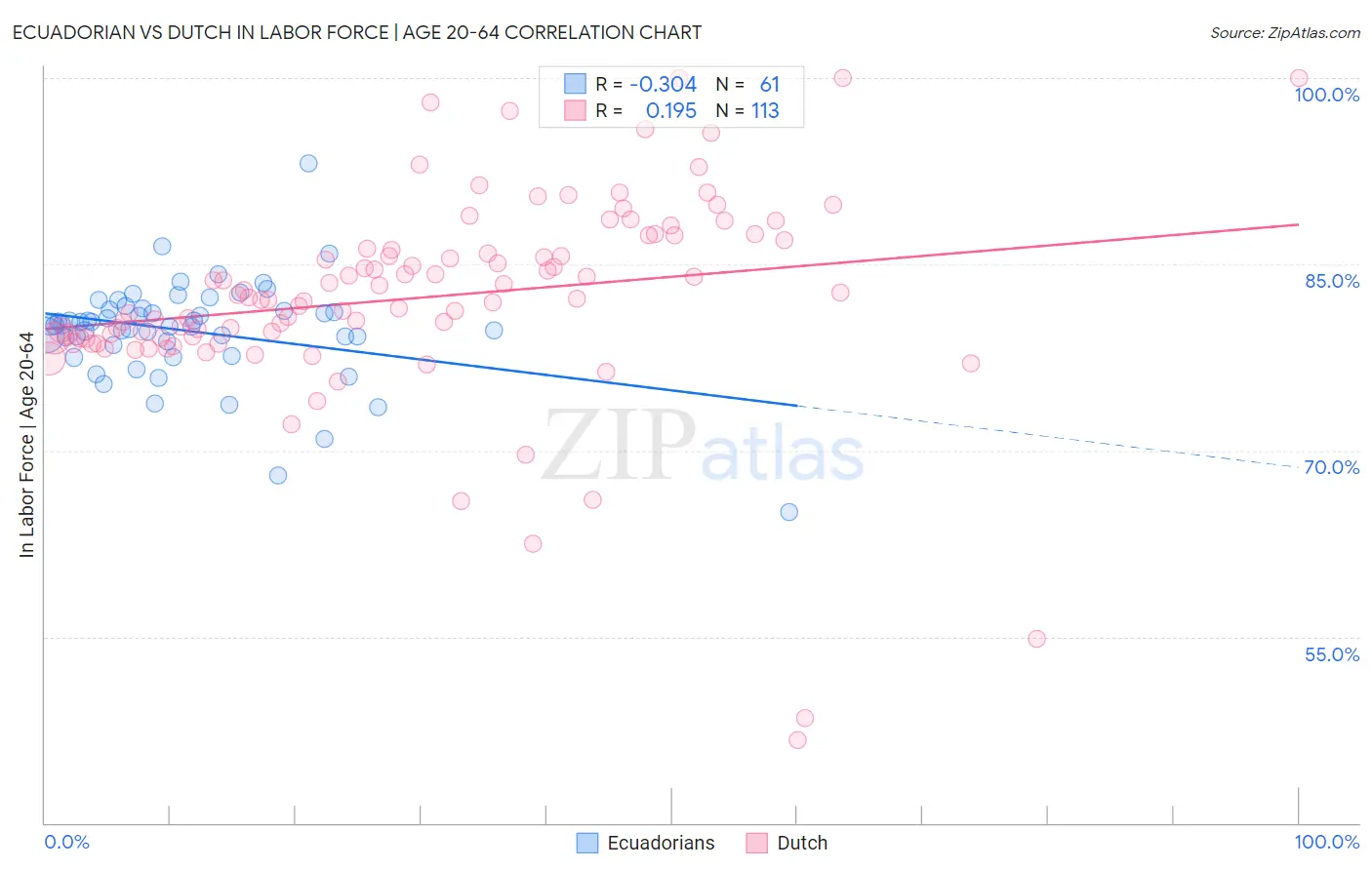 Ecuadorian vs Dutch In Labor Force | Age 20-64