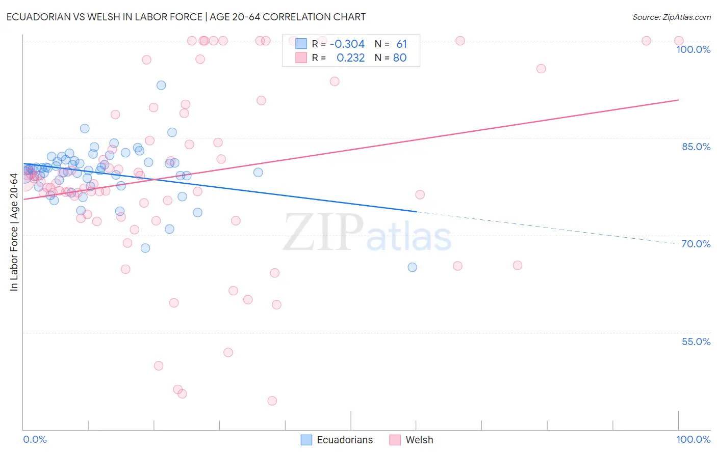 Ecuadorian vs Welsh In Labor Force | Age 20-64