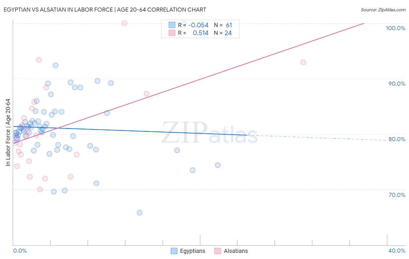 Egyptian vs Alsatian In Labor Force | Age 20-64