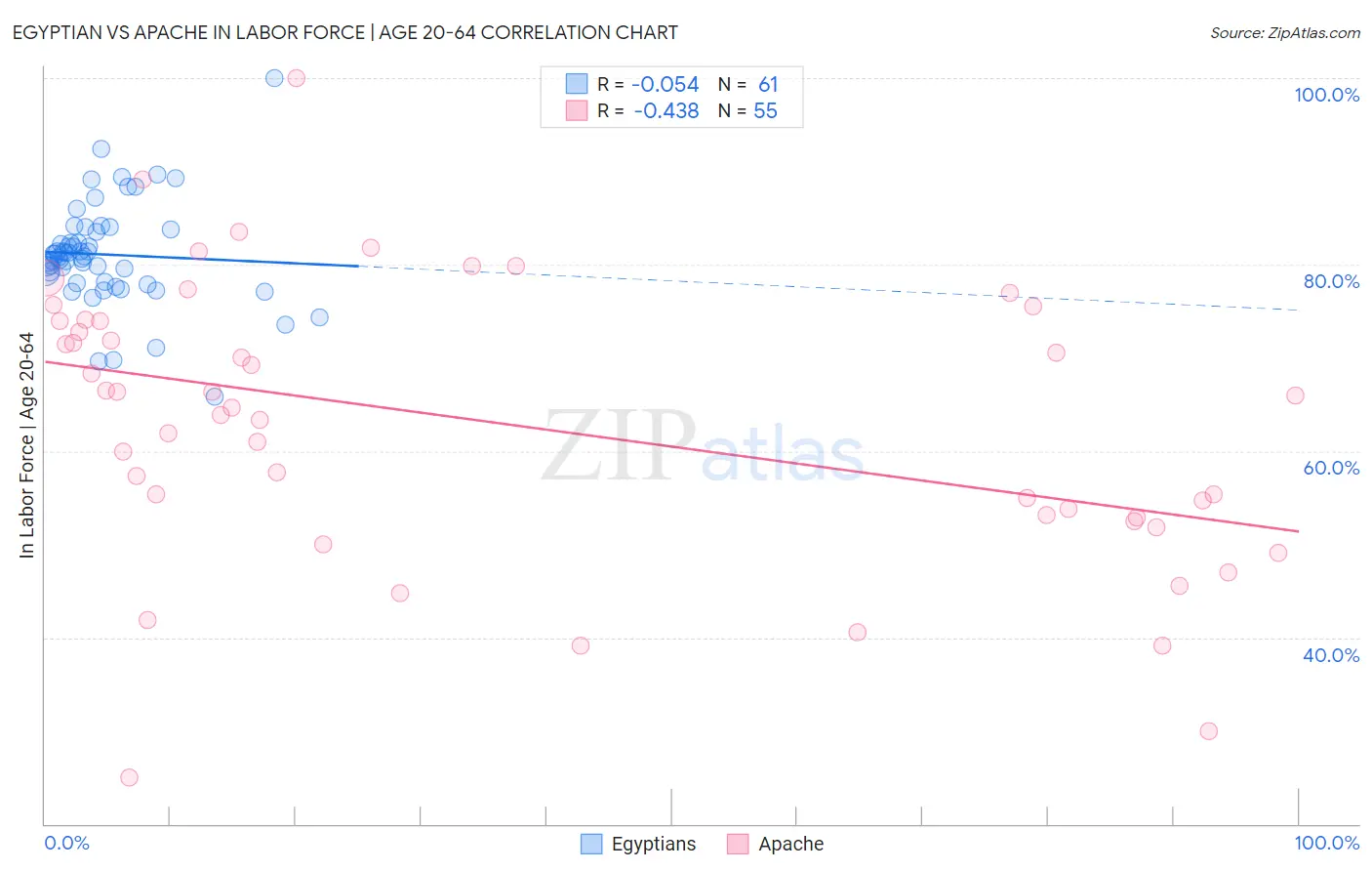 Egyptian vs Apache In Labor Force | Age 20-64
