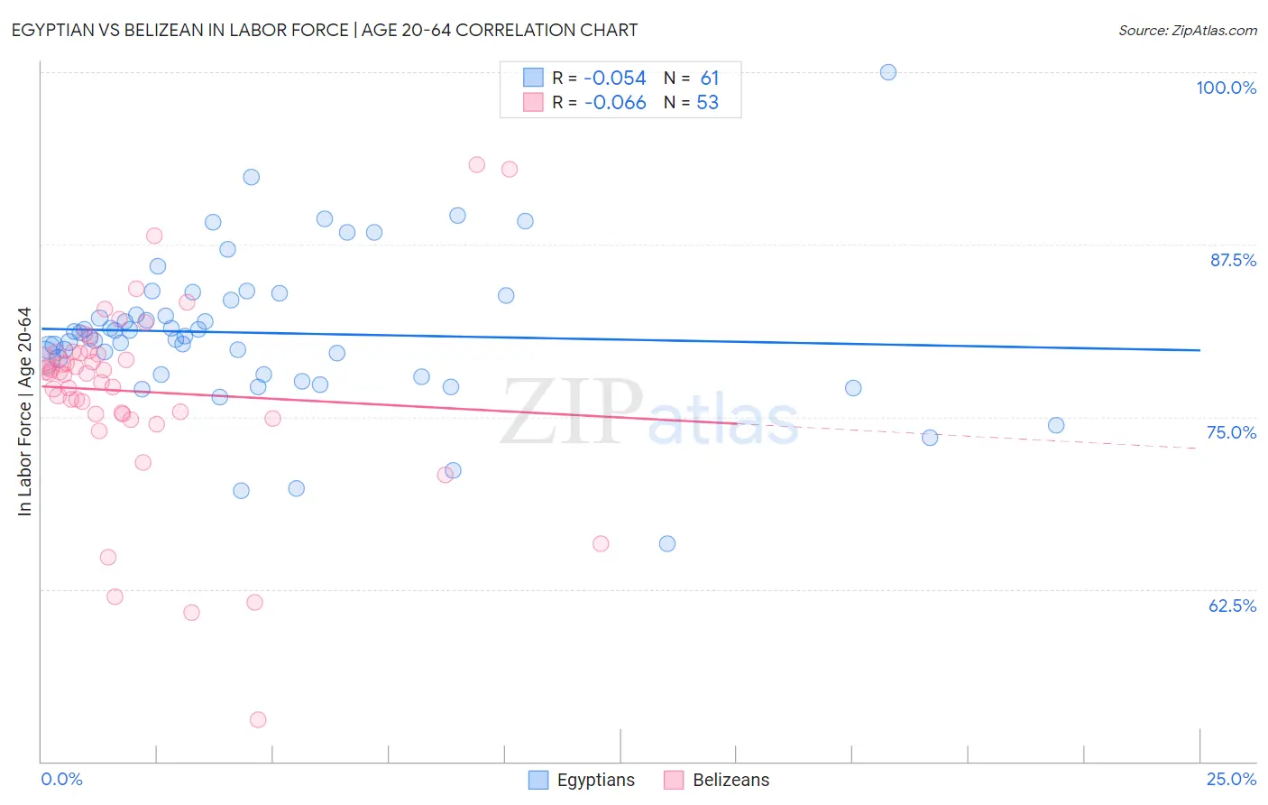 Egyptian vs Belizean In Labor Force | Age 20-64