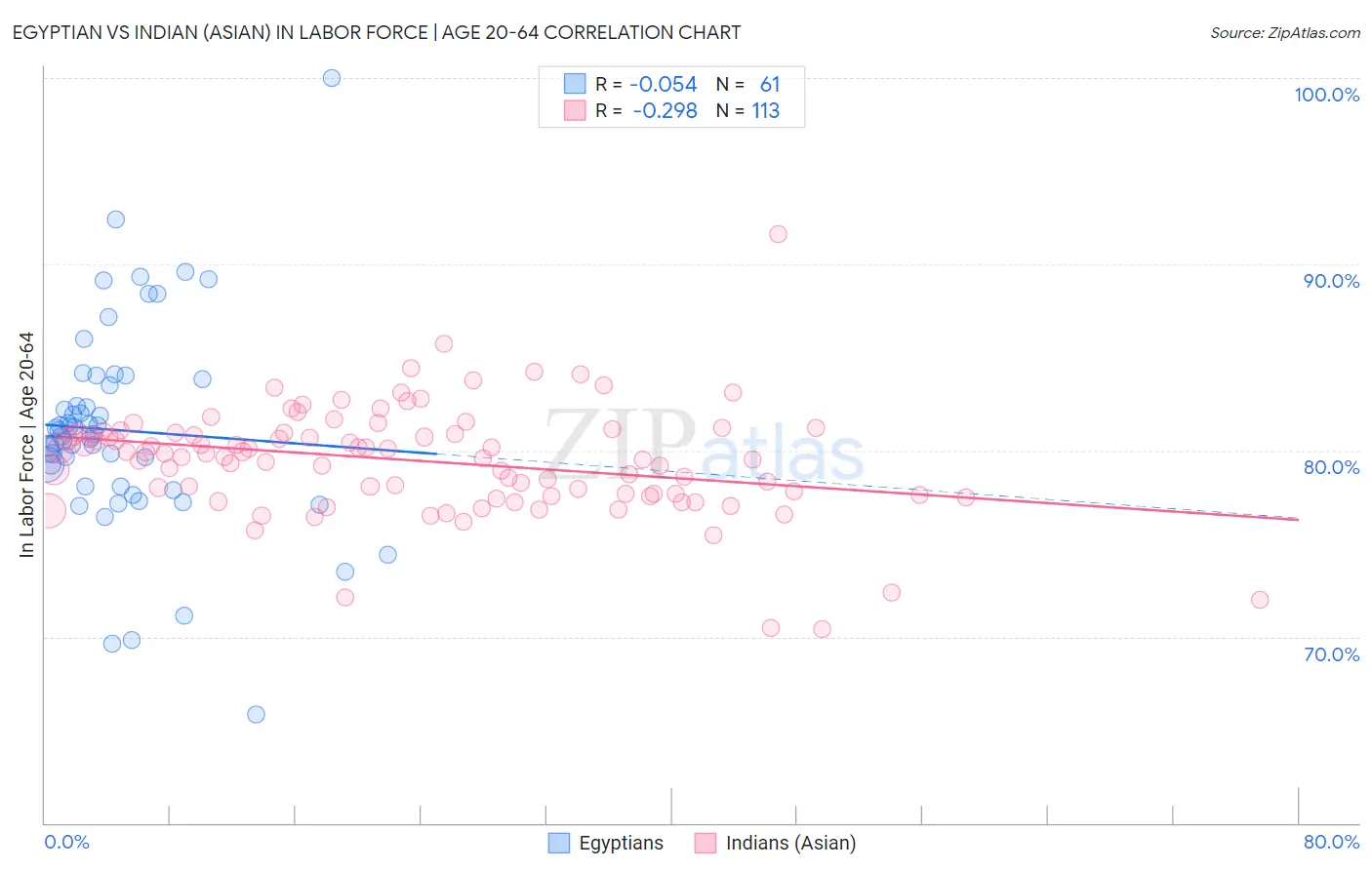 Egyptian vs Indian (Asian) In Labor Force | Age 20-64