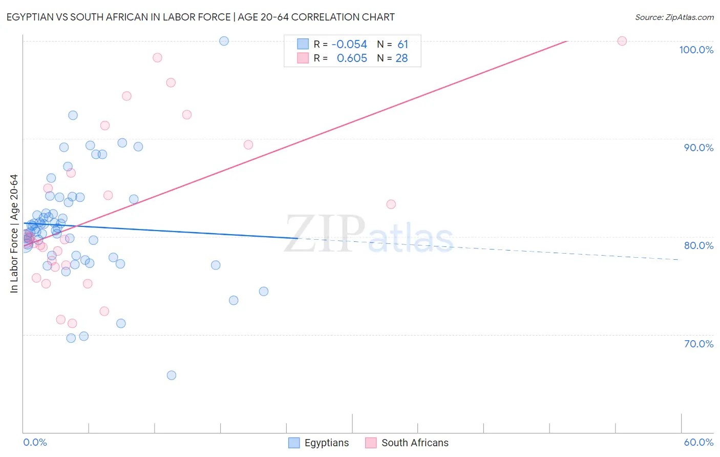 Egyptian vs South African In Labor Force | Age 20-64