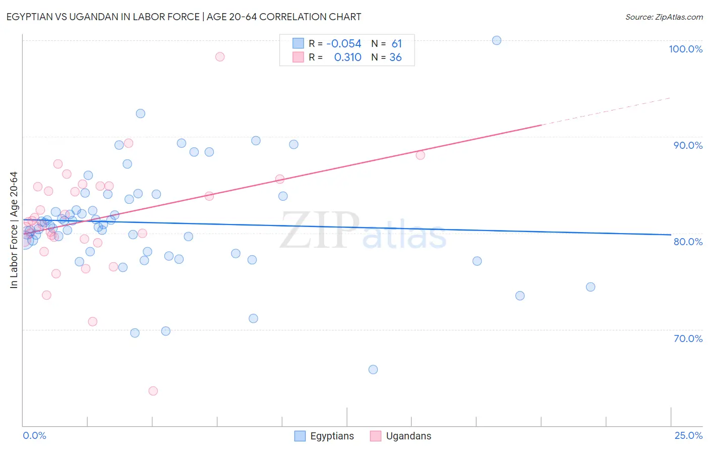 Egyptian vs Ugandan In Labor Force | Age 20-64