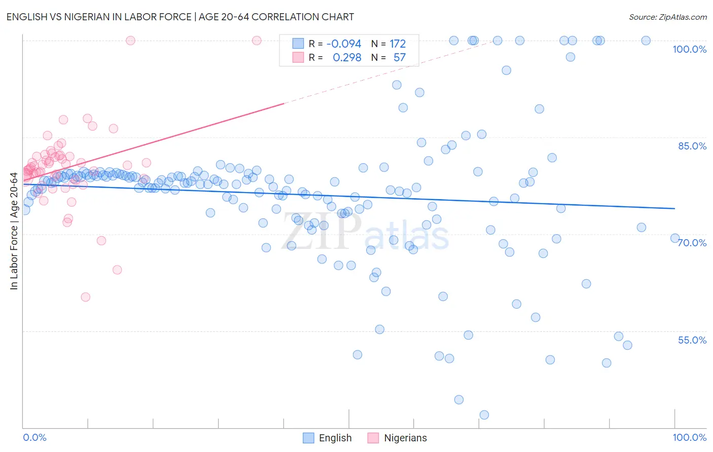 English vs Nigerian In Labor Force | Age 20-64