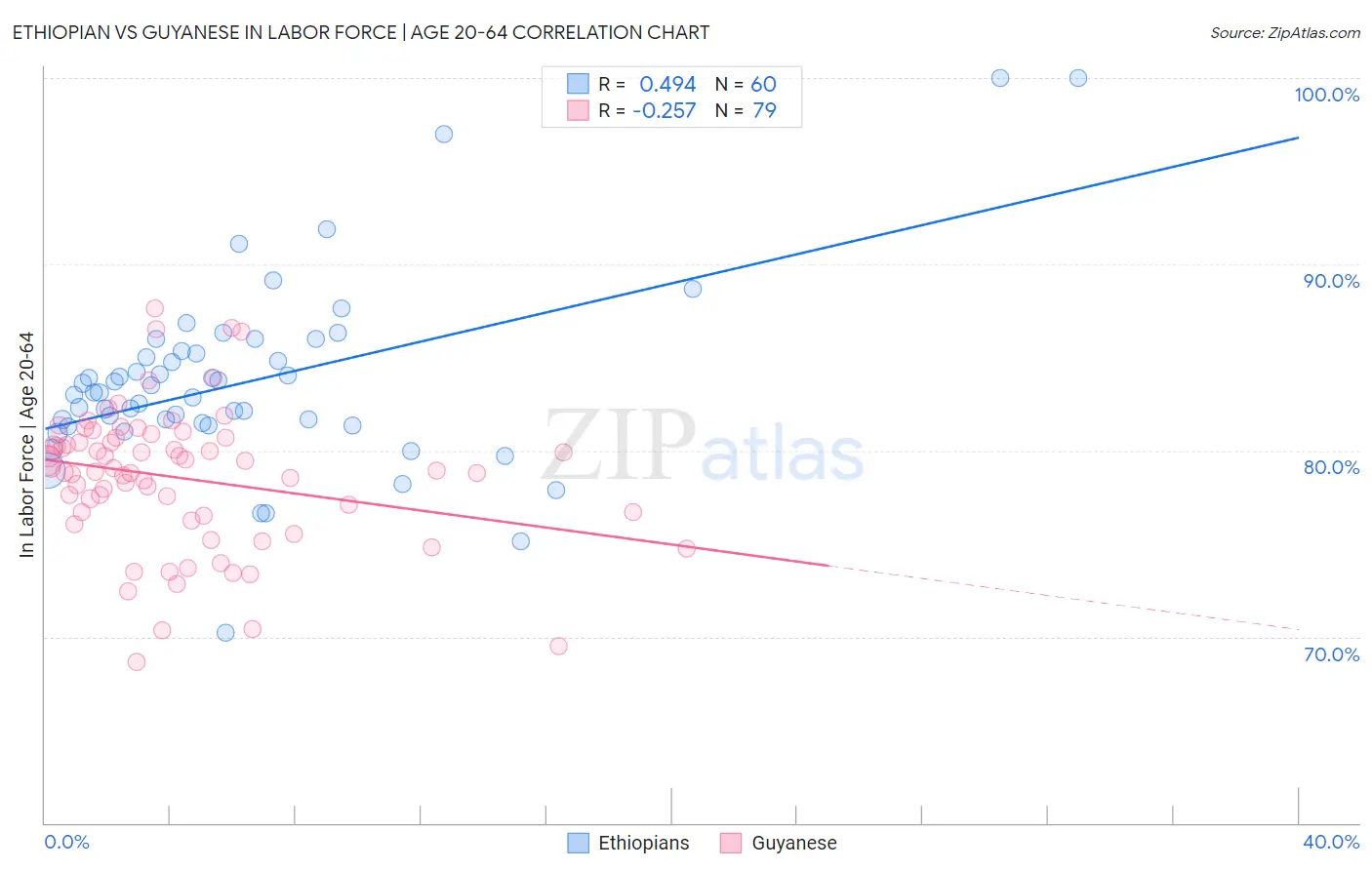 Ethiopian vs Guyanese In Labor Force | Age 20-64