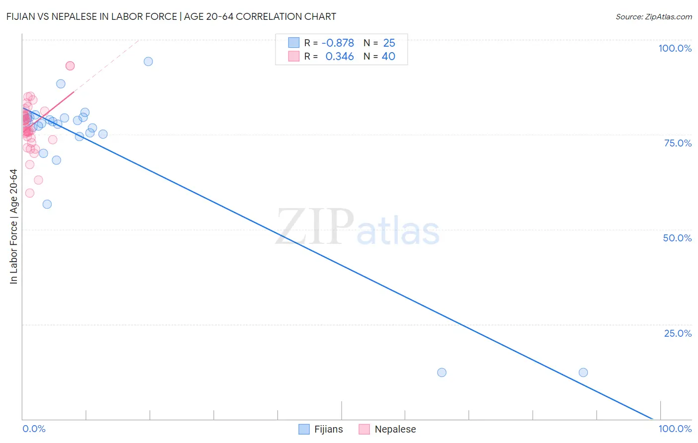 Fijian vs Nepalese In Labor Force | Age 20-64